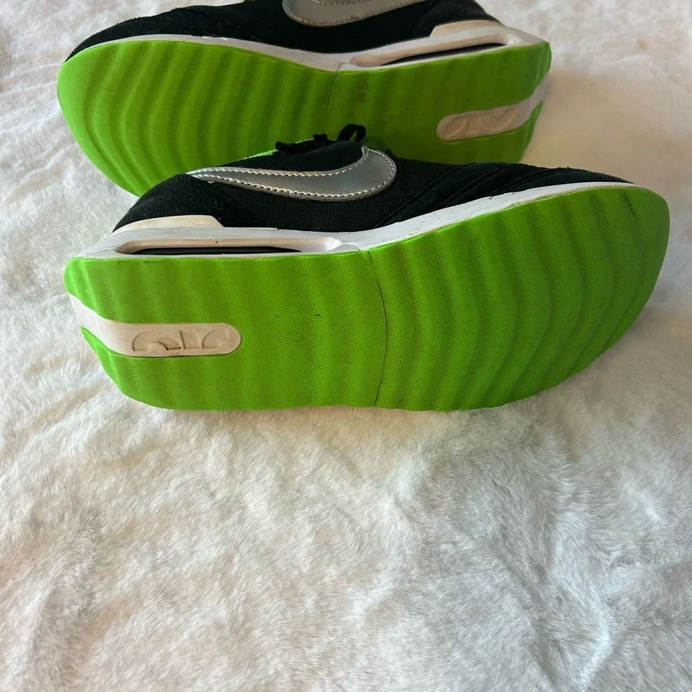 Nike Air Max Kids Black Neon Green Sneakers Youth Running Shoes 4Y